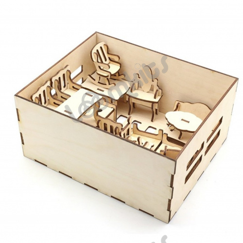 Набор мебели в деревянной коробке фото 2