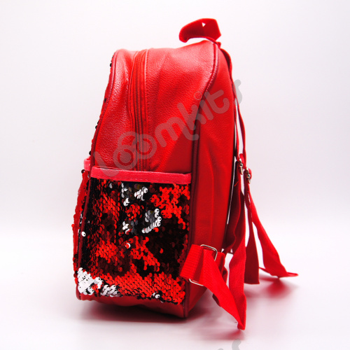 Рюкзак с пайетками меняющий цвет красный фото 3