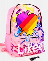 Рюкзак для девочки школьный Likee (Лайки) USB, 20300, розовый