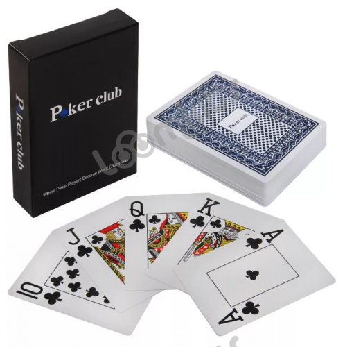 Карты пластиковые Poker club (синяя рубашка) фото 2