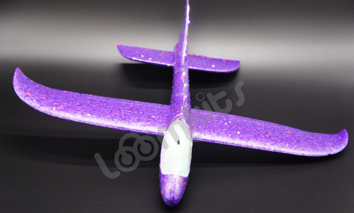 Самолет из пенопласта с LED лентой 48 см - Фиолетовый фото 5