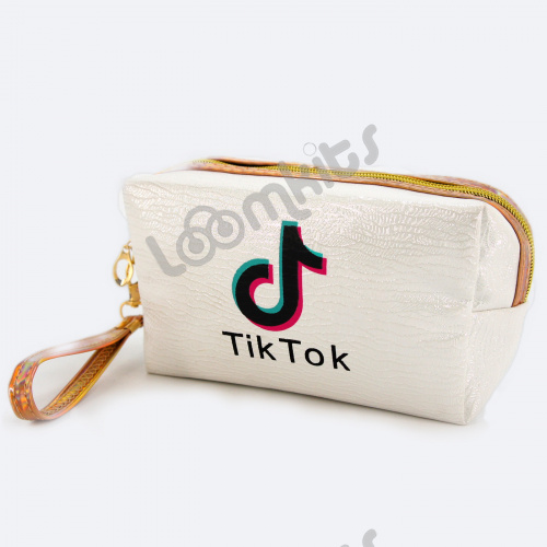 Пенал косметичка для девочки Tik Tok (Тик Ток), односекционный объемный на молнии, 1107 белый