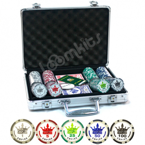 Покерный набор Empire, 200 фишек 11.5 г с номиналом в чемодане, сукно фото 2