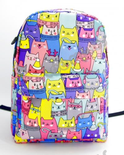 Рюкзак для девочки школьный "Зимние котики", размер M фото 2