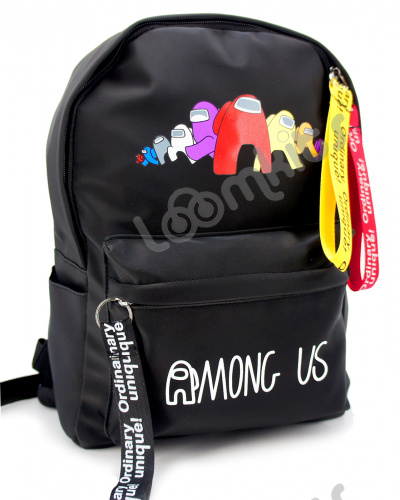 Рюкзак школьный Among Us (Амонг Ас), подростковый для мальчика и девочки, черный (автоматы 915), размер L