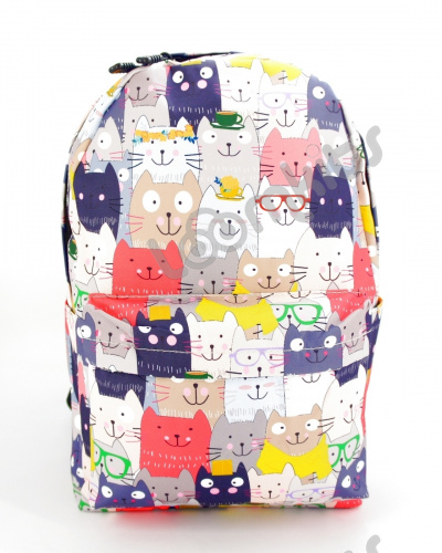 Рюкзак для девочки школьный "Котики с чашкой на голове", размер L фото 3
