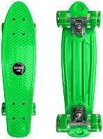 Скейтборд круизер Street Hit со светящимися колесами, зелёный, 55 см
