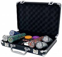 Покерный набор "Premium Poker" Black Stars, 200 фишек 14 г с номиналом в чемодане