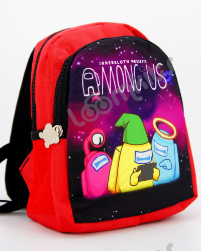 Рюкзак дошкольный Among Us (Амонг Ас), подростковый для мальчика и девочки, красный, размер S