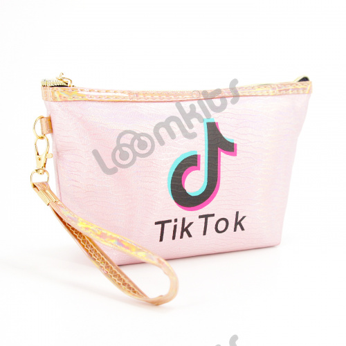 Пенал косметичка для девочки Tik Tok (Тик Ток), односекционный объемный на молнии, 1108 розовый фото 4