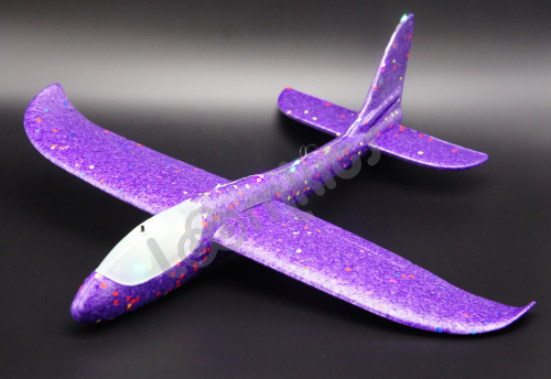 Самолет из пенопласта с LED лентой 48 см - Фиолетовый фото 4