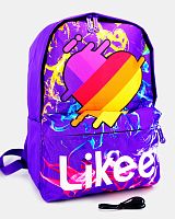 Рюкзак для девочки школьный Likee (Лайки) USB, 20300, сиреневый