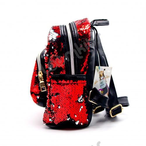Рюкзак с пайетками "Сердечко" красный фото 3