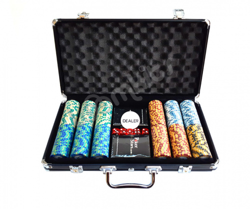 Покерный набор Monte Carlo, 300 фишек (14,5 г) в чемодане