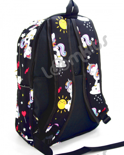 Рюкзак для девочки школьный "Единорожка", размер L, черный фото 5