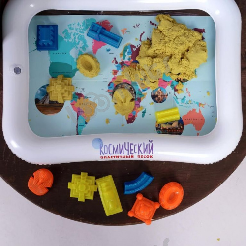 Космический пластичный песок набор «Вокруг света» 2 кг с ароматом банана фото 12
