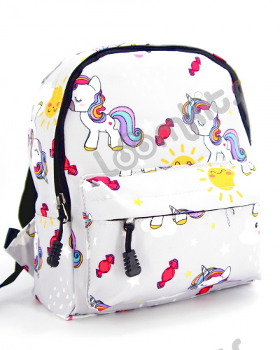 Рюкзак для девочки дошкольный "Единорожки", размер S, серый