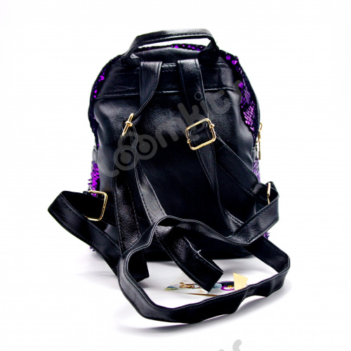Рюкзак с пайетками "Сердечко" фиолетовый фото 6
