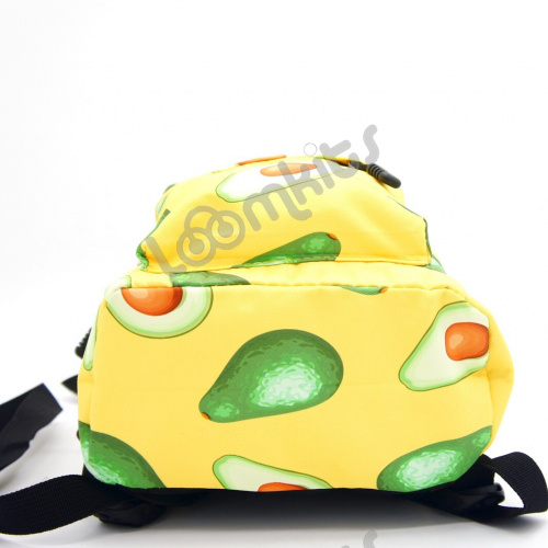 Рюкзак "Авокадо" маленький, желтый для девочки, с боковыми карманами для воды фото 2