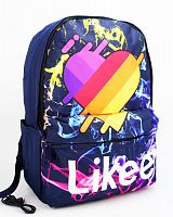 Рюкзак для девочки школьный Likee (Лайки) USB, 20300, синий