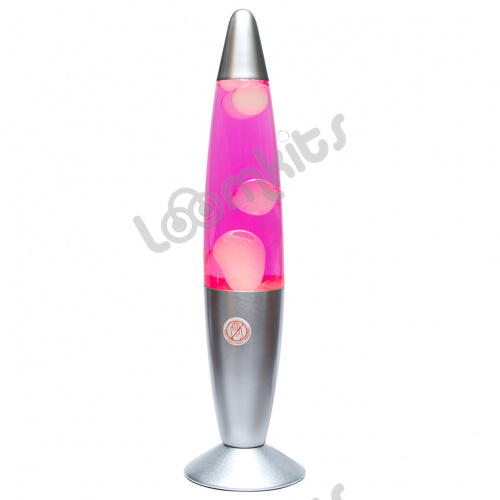 Лава-лампа, 41 см, Белая/Розовая