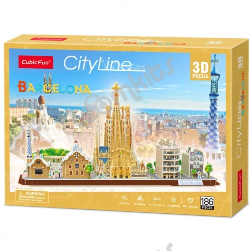 3D пазл CubicFun Барселона CityLine, 186 деталей фото 3