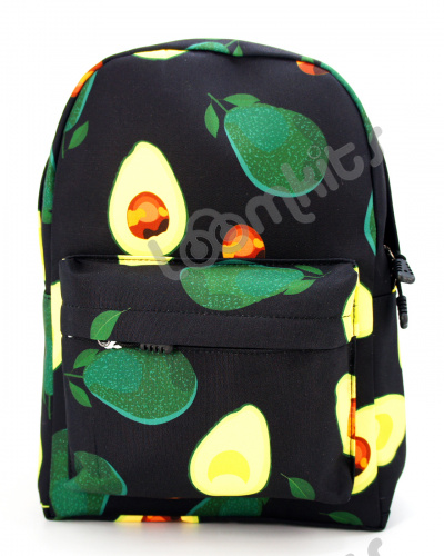 Рюкзак для девочки школьный Авокадо, размер M, черный фото 2