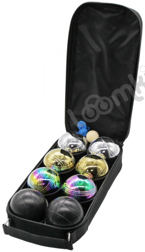 Петанк 8 шаров (стальной+золотой+черный+радужный) фото 2