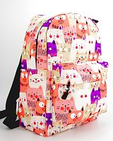 Рюкзак для девочки школьный "Кошки улыбаки", размер M