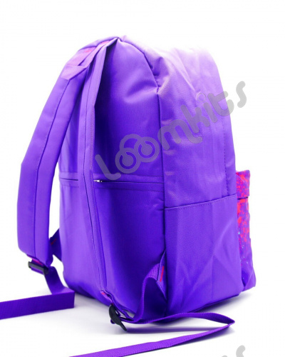 Рюкзак школьный для девочки Tik Tok Wings (Тик Ток Крылья) сиреневый, боковые карманы для воды, 40 см с USB выходом фото 2