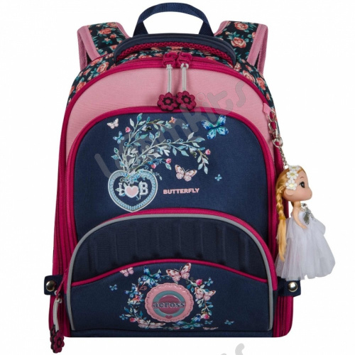 Школьный рюкзак Across ACR18-178 Сине-розовый (цветы)