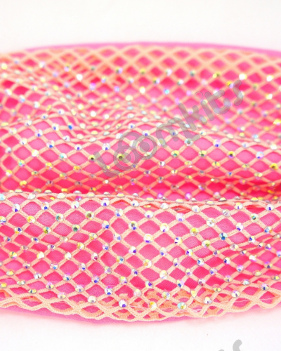 Маска защитная тканевая женская со стразами и кристаллами, розовая фото 5