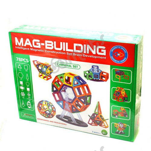Магнитный конструктор Mag Building 78 деталей фото 5
