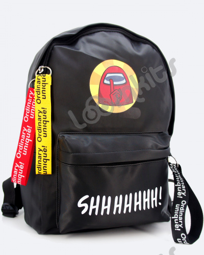 Рюкзак школьный Among Us (Амонг Ас), подростковый для мальчика и девочки, черный (shhh), размер L
