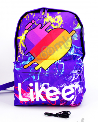 Рюкзак для девочки школьный Likee (Лайки) USB, 20300, сиреневый фото 3