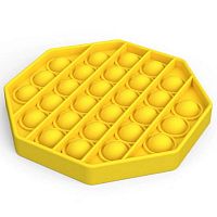 Сенсорная игрушка Антистресс Пупырка POP it Fidget с пузырьками Вечная пупырка - Тактильная успокоительная нажимная игрушка пузырьки Многоугольник, желтый