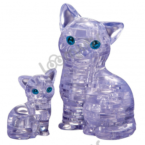 3D Головоломка Crystal Puzzle Кошка серебристая фото 3
