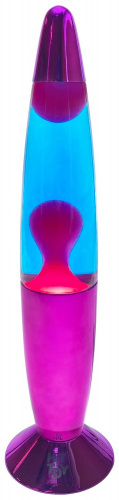 Лава-лампа 34 см Хром, Голубой/Розовый фото 4