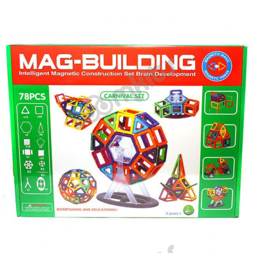 Магнитный конструктор Mag Building 78 деталей фото 4