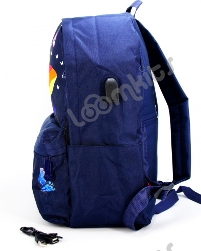 Рюкзак для девочки школьный Likee (Лайки) USB, 20304, синий фото 3