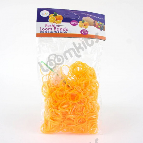 Резинки для плетения с ароматом "Апельсин" Перламутровые Оранжевые 600 шт