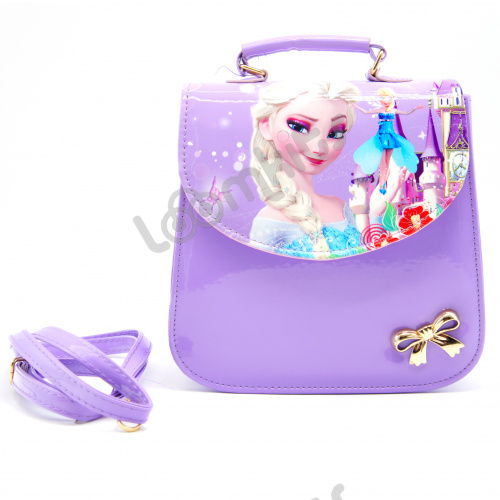Сумочка-рюкзак "Холодное Сердце - Эльза", средняя, лакированная Фиолетовая фото 2