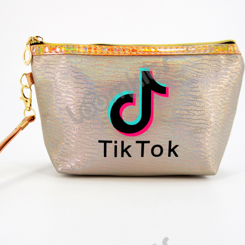 Пенал косметичка для девочки Tik Tok (Тик Ток), односекционный объемный на молнии, 1108 серый фото 2