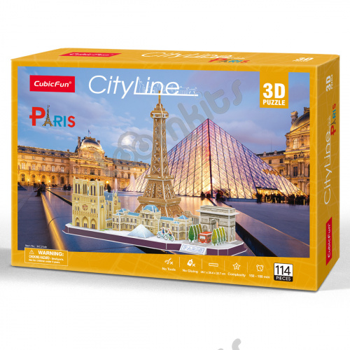 3D пазл CubicFun Париж CityLine, 114 деталей
