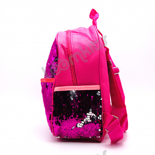 Рюкзак с пайетками меняющий цвет розовый фото 3