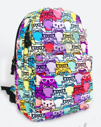 Рюкзак для девочки школьный "Котики в очках", размер L