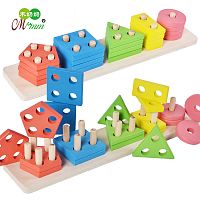 Деревянная игрушка - Геометрическая пирамида (в плёнке, маленькая)