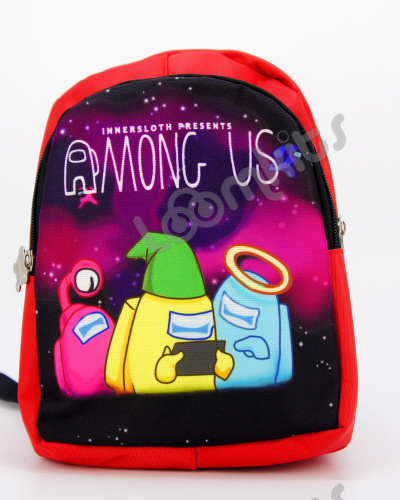 Рюкзак дошкольный Among Us (Амонг Ас), подростковый для мальчика и девочки, красный, размер S фото 2