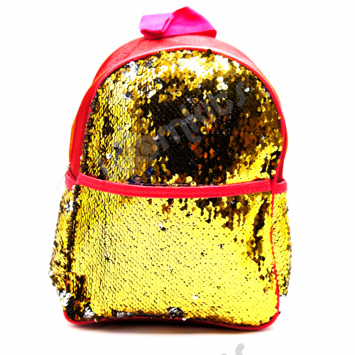 Рюкзак с пайетками меняющий цвет золотой фото 3