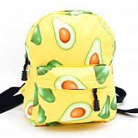 Рюкзак "Авокадо" маленький, желтый для девочки, с боковыми карманами для воды